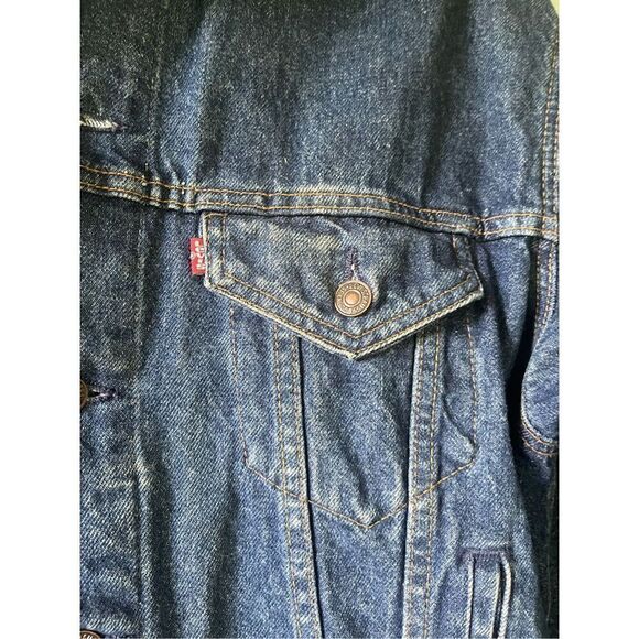 Vintage Levi’s Dark Denim Trucker M Jean Jacket 80’s Made in USA - Picture 6 of 9